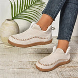 New Fashion Plus Velvet Warm Northeast Cotton Boots Women Casual Solid Color Velvet Retro Large Size Snow