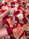 Women Floral Long Dress Elegant Square Collar Short Sleeve High Waist A-Line Casual Vestidos Female Robe New Fashion