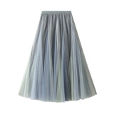 Croobedging Skirt Fresh Mesh Awning Skirt Women 2025 Spring Dress Gradually Transformed Skirt Skirt