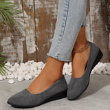 New Pointed Women's Shoes Large Size Shallow Slope Heel Single Shoes Bean Shoes Sports Casual Shoes