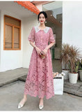 Dress Women's New Sweet Collar Collar Buckle Repair Medium Long Lace Temperament High-Sense