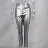 Zingj Women's Wear 2024 Autumn And Winter Hot Style Fashion High Waist Lift Hip Tight Show Thin PU Leather Pants Women's