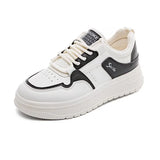 White Shoes Women 2025 Autumn And Winter New Korean Version Of The Round Breathable Sports Casual Shoes Students Thick-Soled Shoes