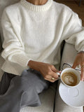 Lazy Wind Wool Sweater Woman 2025 Dress Bag Loose Knitted Shirt Long-Sleeved