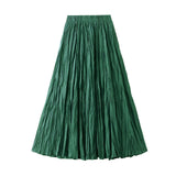 Luxury Light Pressure Folded Skirt Women's Spring And Autumn New Station Big Swing Thin Folded A Skirt