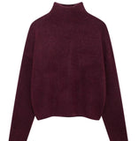 Women's Clothing INS Burst High-Neck Fashion With Solid Color Knitted Head