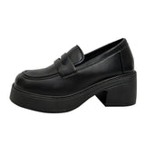 Thick-Soled Small Leather Shoes Women British Style Single Shoes Wear 2025 New Autumn Thick Heel Happy