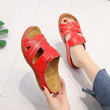 Women's Shoes 44 Large Size 43 Sandals Fashion Retro Solid Slope And Slippers Women's