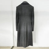 Autumn And Winter New Star Fashion Repair Bow Long Hair Wool Wool Wool Wool Wool Wool Woolen Coat Gray Coat