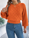 Shooting 2025 Autumn And Winter Pure Color Lantern Long Sleeves To Close The Waist Tidly Sweater Women's