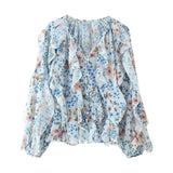 2025 Women's New Fashion Butterfly Tacked With Overlays Decoration French Lantern Sleeve Long Sleeve