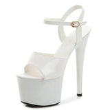 Zingj Lacquered Leather Sandals High Heels Sexy Black Waterproof Platform Hate Day High Slippers Female