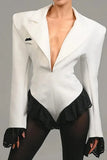 Wind 2025 Autumn And Winter New Women's Temperament V Collar Lace Splicing Small Suit And Clothing