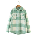 Autumn Women's Wear Urban Leisure Woolen Plaid Shirt