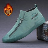Medium-Term Men's Shoes High-Top Leather Boots Plus Velvet Warm Cotton Shoes Men's Snow Short Boots Tide