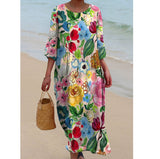 Spring And Summer New Short-Sleeved Casual Print Temperament Dress Dress Body Small Fresh Casual