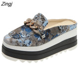 Women Sandals Platform Sandals Metal Decoration Baotou Pointed Toe Women's Outdoor Shoes Zapatos De Mujer Zapatos De