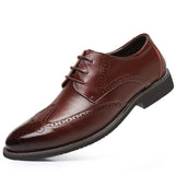 Zingj Leather Shoes Men's Versatile Business Dress Fashion Casual Men's Round Head Low Help Spring And Autumn Shoes Heighten Men's