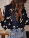 Spring And Summer New Women's Shirt Women's Long-Sleeved Embroidered Chiffon Shirt