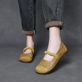 Cowhair Retro Flat-Soled Sandals Women 2025 Summer New Casual Comfortable Soft-Soled Mother