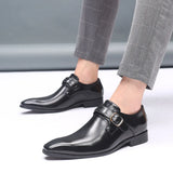 Zingj Fashion Shoes Square Head British Men's Business Leather Shoes Casual Large-Size Leather Shoes Cover Foot Men's
