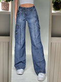 blue 2000s cargo pants with