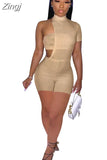 Spring Summer Sexy Women Rompers Jumpsuit Hollow Out Bodysuit One Shoulder Short Rompers Jumpsuit Streetwear
