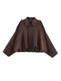 Women's Clothing Explosion Nine-Colored Velvet Texture Collar Loose Bomber Jacket