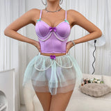 Sex Lingerie Lace Pearl Brae Short Skirt Thong Three