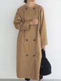 for Women 2022 New Style Round Collar Long Windbreaker Women Casual Women's Autumn Coat Trench Winter Clothes Women