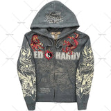 Zingj Popular Hip Hop Zipper Hoodies Men Y2K New Harajuku Vintage Sweatshirts Punk Rock Plus Size Loose Anime Hoodie Cardigan 1215-1-Outfit