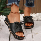 Summer New Women's Thick Bottom Slippers Large-Size With Fish Mouth Slope And Thick