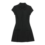 New Wide-Folding Collar Short Fashion Dress