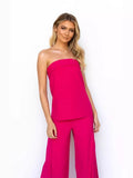Zingj Summer Casual Fashion Solid Color Suit One Line Shoulder-Wrapped Chest