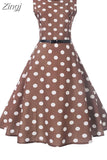 Dress Women Sleeveless Floral Print Vintage Dress Retro 50s 60s Robe Rockabilly Swing Pinup Vestidos