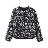 Women's ZA Autumn And Winter New Animal Print Cotton Jacket