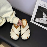 Bag Head Half Slippers Women Wear 2025 New Flat Bottom One Foot Lazy Pregnant Women High-Level Cold