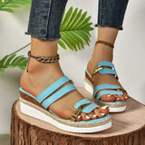 New Large-Size Women's Cool Slippers Summer Bundrel Heels Roman Shoes Women's Thick-Soled Loose
