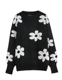 And Winter New Knitwear Blouse Loose Flowers Collar Collar Sweater Women's