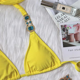 Zingj Hot-Selling New Crystal Diamond Chain Swimsuit Split Swimsuit Sexy