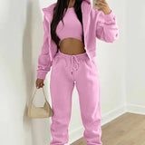 Women's Plus Velvet Hooded Movement Fashion Dress Spring Wearing A Complete Set Of Women's