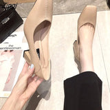New Women High Heels Set Foot Comfort Square Heel Sexy Prom Wedding Shoes PU Leather Women Shoes High Heel