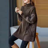 Autumn And Winter New Ocean Collar Splicing Sweater Female Korean Version Of The Fashion Loose Warm Coat Design Sense