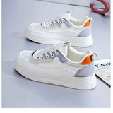 Thick-Bottomed Small White Shoes Women 2025 Summer New Korean Version Of The Round Head Casual Shoes Student Running