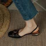 Women's Shoes French Retro Sandals Women 2025 Summer New Leisure Square Head Breathable Bag Head Down Behind The
