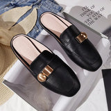 Half Slippers Women Wear Spring And Autumn New Flat Cool Drag Without A Back And Lazy Mule Shoes Size
