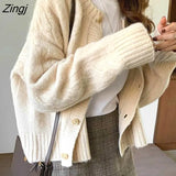 Women 2023 Autumn New Knitted Warm Casual Long Sleeve Cardigan Slim Female Popular Pure Single Breasted Brown