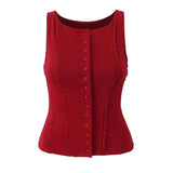 Buttoned Lace Trim Tank Top-Outfit