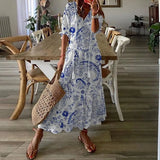 Solid Ruffles Pleated Long Party Dress Women Short Sleeve Loose Casual Dress2025 Autumn V Neck Tassel Hollow Out Dresses 211-1-Outfit