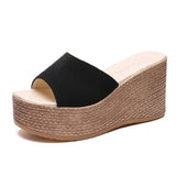 Women's Summer New Fashion Wear Thick Bottom Height Korean Version Of Outdoor Slope And A Word Cool Slippers Female